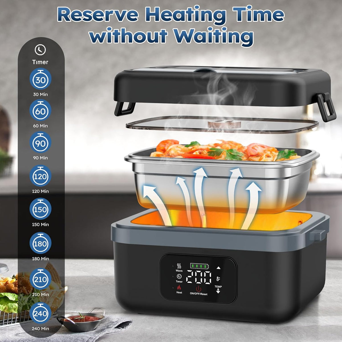 Rechargeable Cordless Electric Lunch Box for Adults
