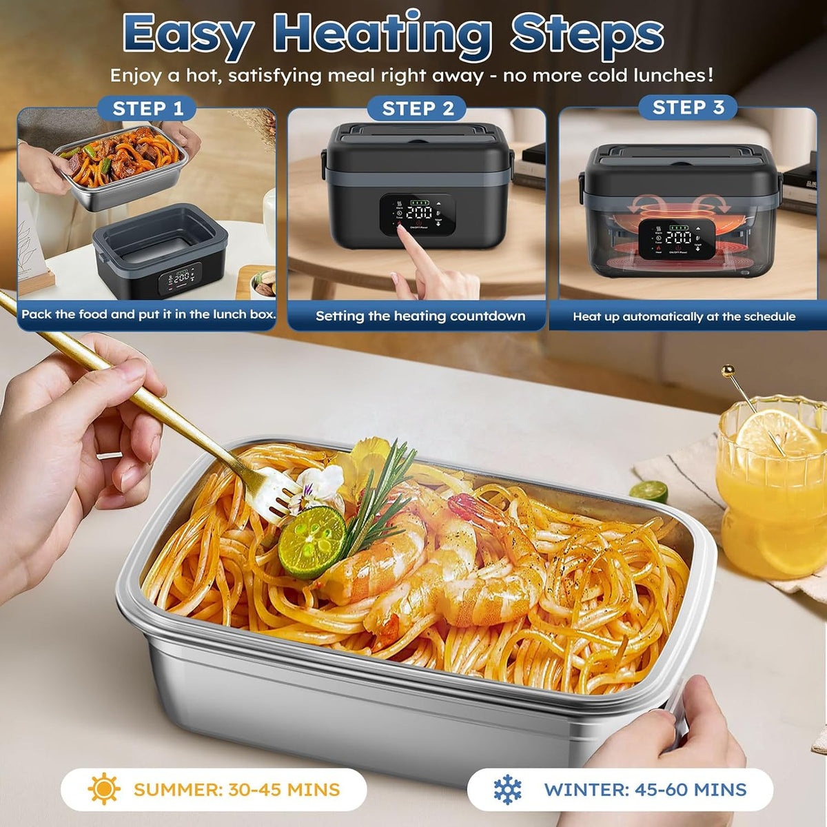 Rechargeable Cordless Electric Lunch Box for Adults